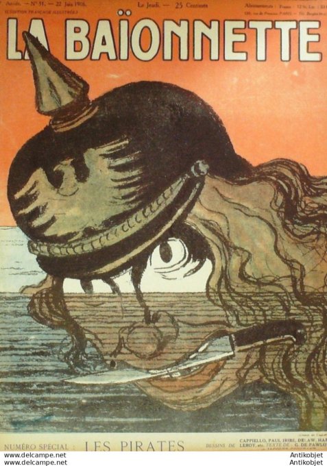 La Baionnette 1916 # 051 (Les pirates) Harley Cappiello Iribe Leroy