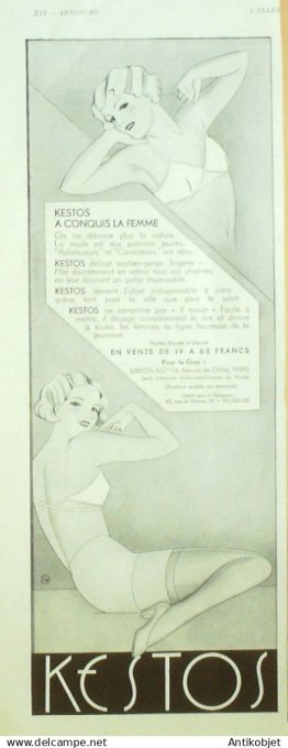Publicité Lingerie Kestos signée Lk 1936