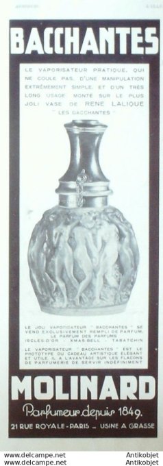 Publicite Cosmetique Molinard Bacchantes 1932