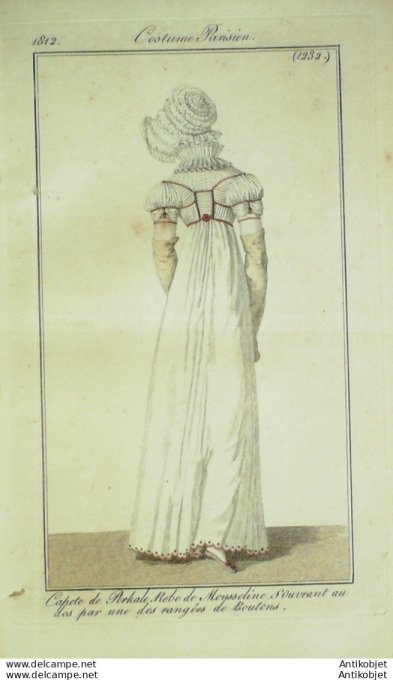 Costume Parisien 1812 # 1232 Robe mousseline