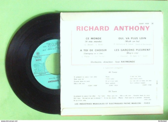 Anthony Richard 45T EP Ce monde 1964