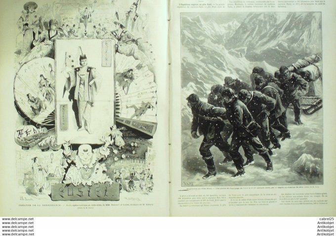 Le Monde illustré 1876 n°1022 Cardinal Antonelli Chine Opera Kosiki Belfort (90) Pôle Nord équipage 