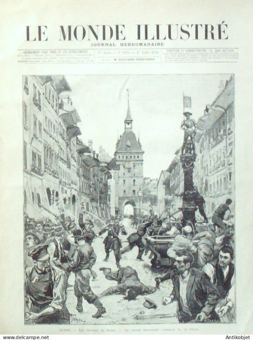 Le Monde illustré 1893 n°1892 Suisse Berne Serbie Skoupchina Sannois (95) Fougères (35) Lybie Tripol