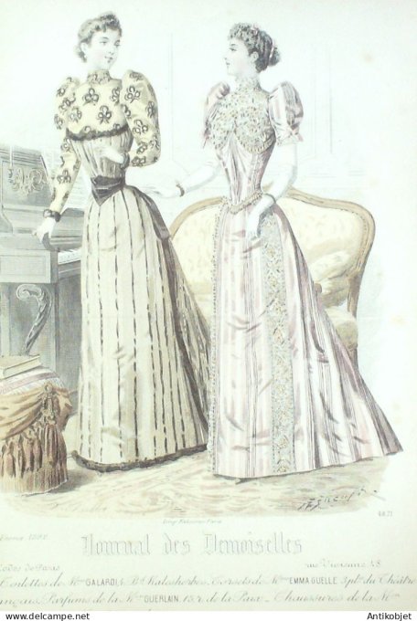 Gravure Mode J.Demoiselles 1891 # 4871 (Old Fashion plate)