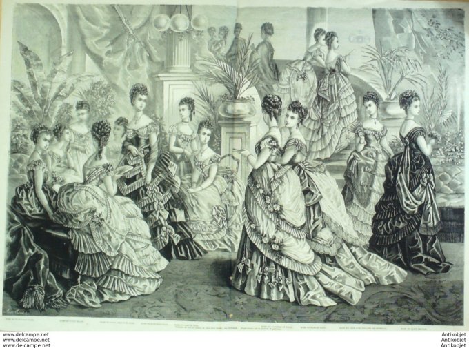 Gravure de mode La Mode illustrée (Maison Fladry)