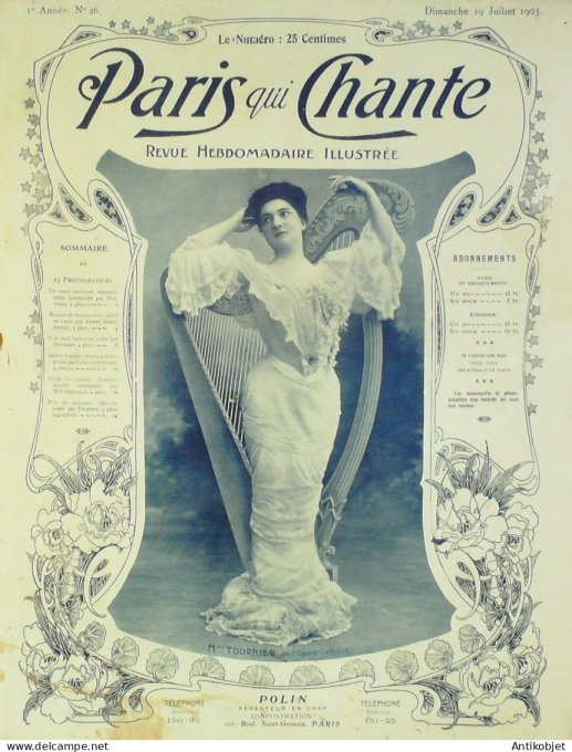 Paris qui chante 1903 #26 Tournier Berville Barde Ouvrard  Stefani Gerville Dickson