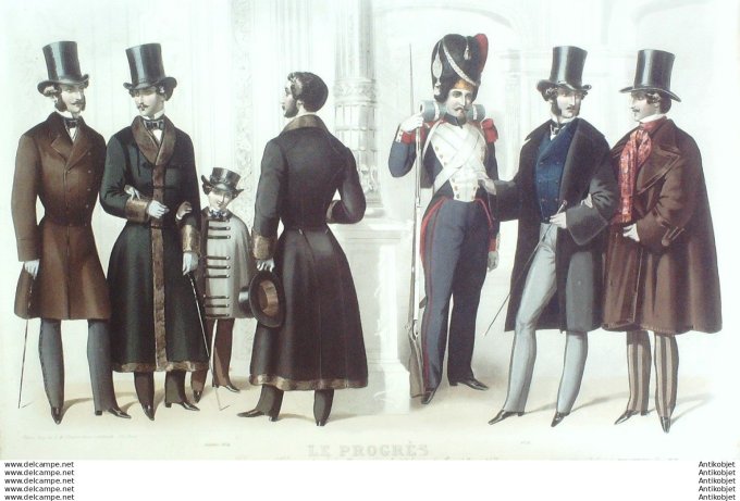 Gravure Mode Le Progres 1854-10 (Old Fashion plate) Rare