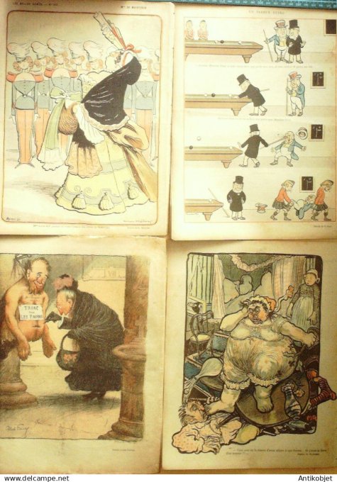 Le Rire 1900 lot 4 revues Metivet Radiguet Huard Leandre Fau Mirande Gerbault