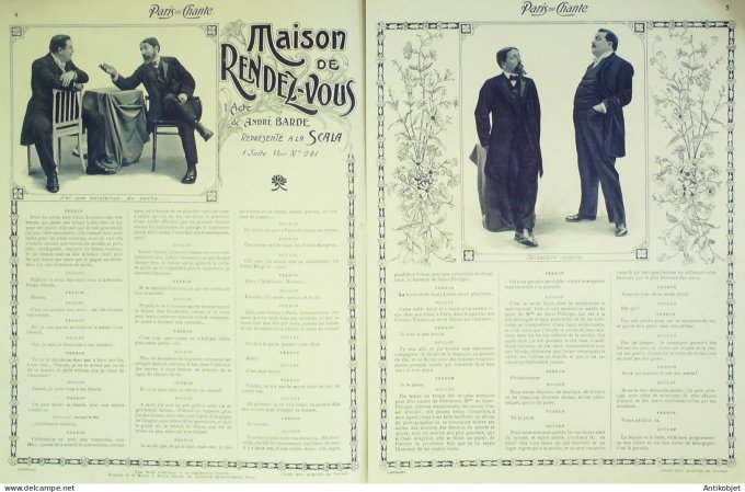 Paris qui chante 1903 #26 Tournier Berville Barde Ouvrard  Stefani Gerville Dickson