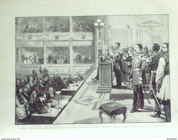 Le Monde illustré 1893 n°1892 Suisse Berne Serbie Skoupchina Sannois (95) Fougères (35) Lybie Tripol