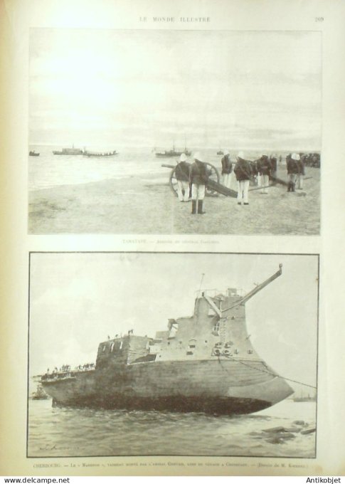 Le Monde illustré 1896 n°2065 Allemagne Darmstadt Cherbourg (50)  Le Marengo Madagascar Tamatave