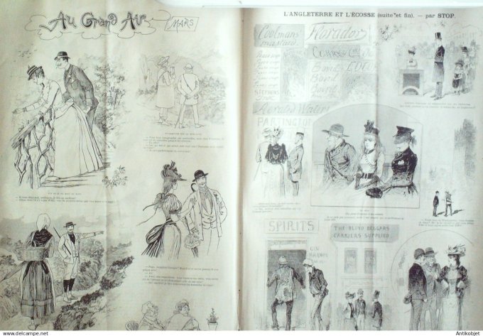 Le Journal Amusant 1891 n°1824 Baignades des ailes grand air Angleterre et l'Ecosse