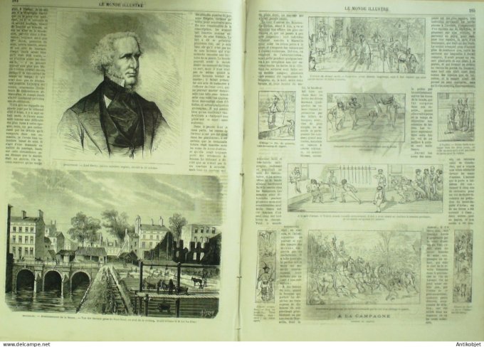 Le Monde illustré 1869 n°655 Turquie Constantinople Beylerbey Bisbal Espagne BARCELONE Egypte Alexan