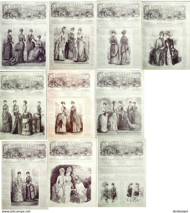 Mode illustree  1884 Lot de 10 journaux