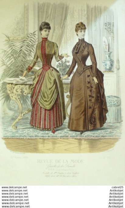 Gravure Mode La Gazette 1886 # 768 (Old Fashion plate)