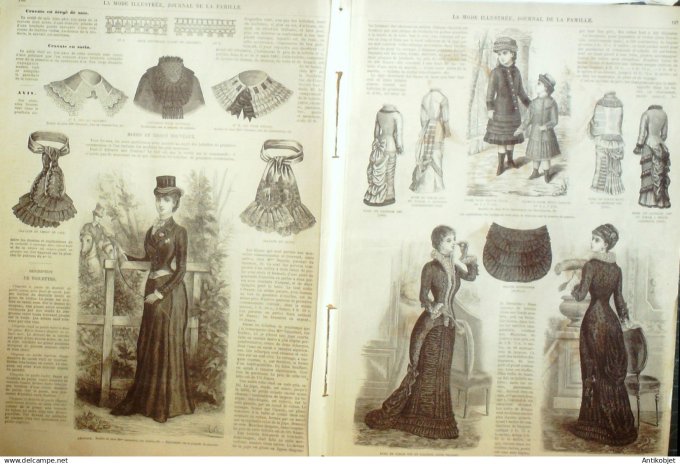 La Mode illustrée journal + gravure associée 1881 # 14