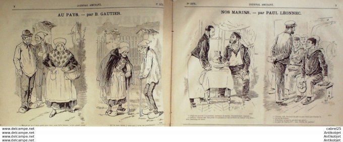 Le Journal Amusant 1886 n°1576 Paysannerie Grevin Bouts De Causette Mars La Ciage Te La Fourmi Henri