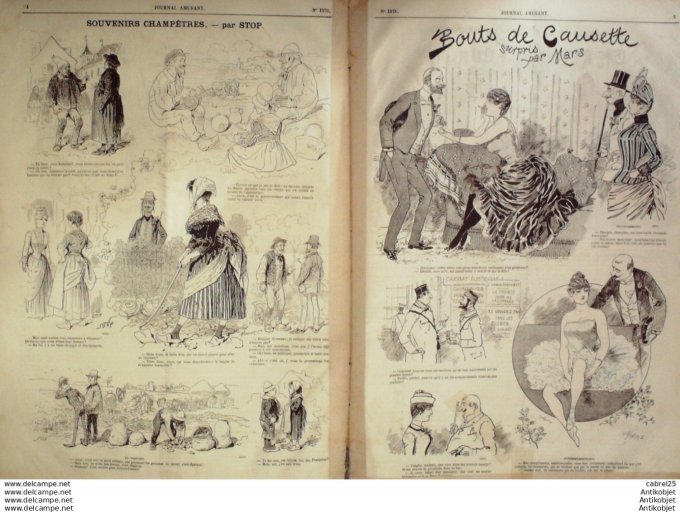 Le Journal Amusant 1886 n°1576 Paysannerie Grevin Bouts De Causette Mars La Ciage Te La Fourmi Henri