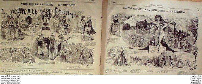 Le Journal Amusant 1886 n°1576 Paysannerie Grevin Bouts De Causette Mars La Ciage Te La Fourmi Henri