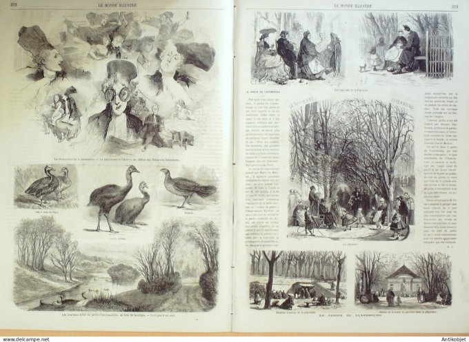 Le Monde illustré 1865 n°452 Haîti fort Pecklet Deauville (14) Jardin du Luxembourg