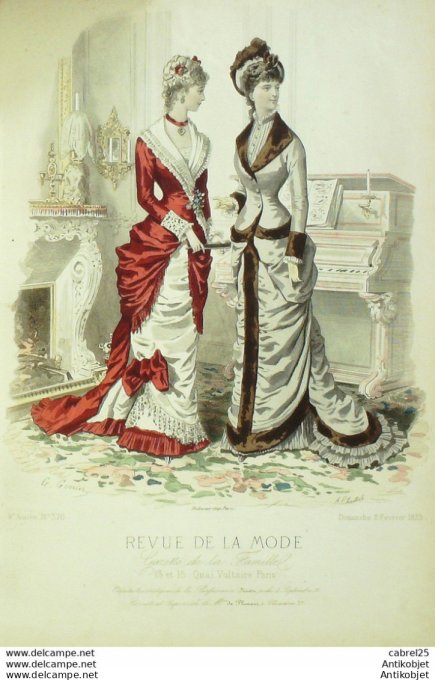 Gravure de mode Revue de la mode Gazette 1879 n°370 (Maison Plument)