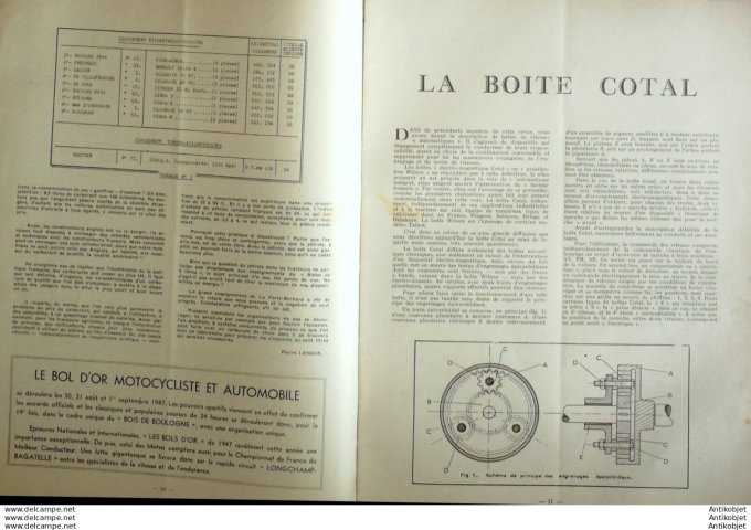 R.T Automobile Boîte Cotal GMC 2T5 6x6 Outelec Scintilla pompes 16 # 1947