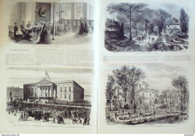 Le Monde illustré 1868 n°620 Espagne Cortès Madrid Mézières (08) Vélocipèdes Prytanée Dordives (45)