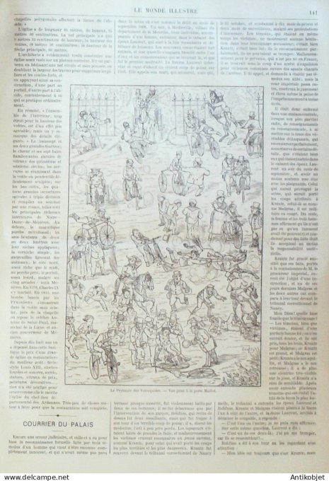 Le Monde illustré 1868 n°620 Espagne Cortès Madrid Mézières (08) Vélocipèdes Prytanée Dordives (45)