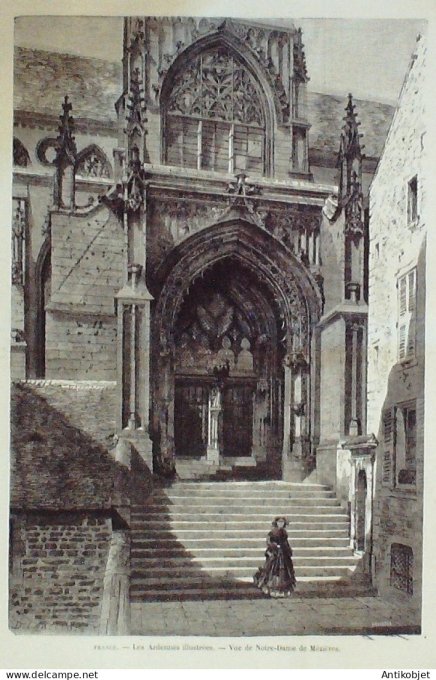 Le Monde illustré 1868 n°620 Espagne Cortès Madrid Mézières (08) Vélocipèdes Prytanée Dordives (45)