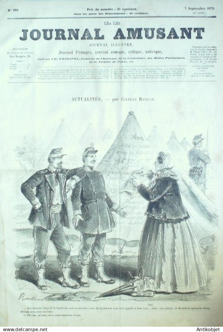 Le Journal Amusant 1870 #  768 La mobile au camp de Saint-Maur par Rando