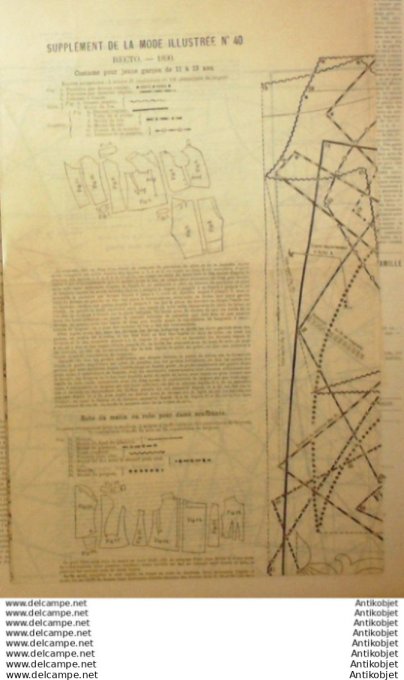 Journal + Patron Mode illustrée  1890 # 40 (with Pattern)