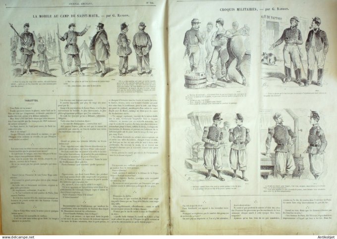Le Journal Amusant 1870 #  768 La mobile au camp de Saint-Maur par Rando