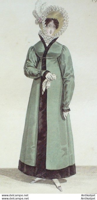 Costume Parisien 1818 # 1774 Robe de tulle et de marabouts