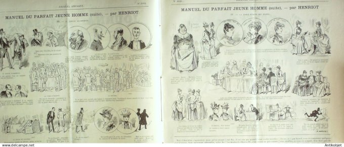 Le Journal Amusant 1889 # 1692 Manuel du parfait jeune homme par Henriot