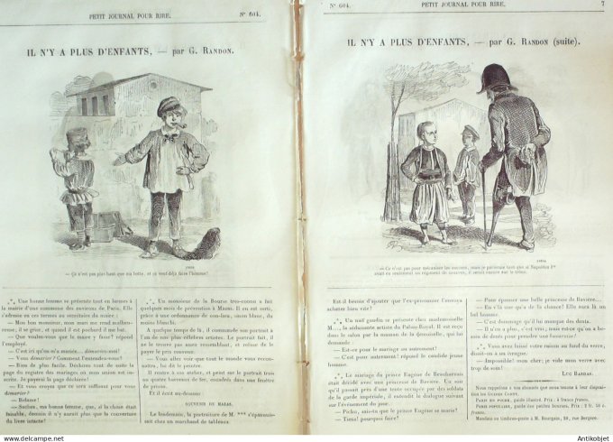 Petit journal pour Rire 1866 # 604 Les enfants terribles Belin