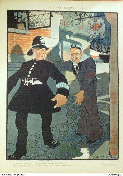 Le Rire 1907-08-10 # 236 Journal humoristique Ed.Originale Old England