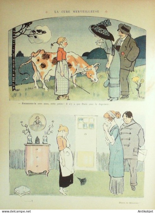 Le Rire 1911-12- 2 # 461 Journal humoristique Ed.Originale Cure merveilleuse
