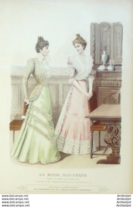 Gravure Mode illustree 1898 # 32 (Old Fashion plate) RARE