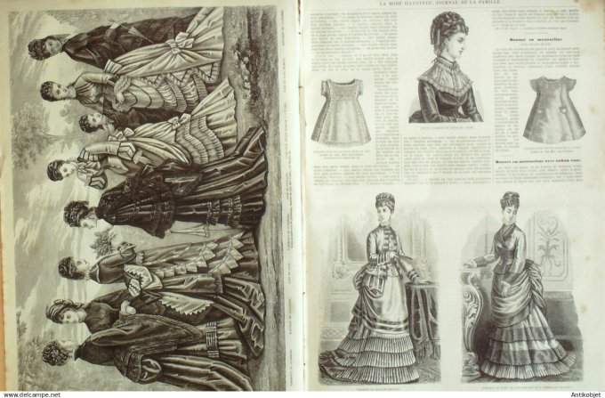 La Mode illustrée journal + gravure associée 1875 # 12