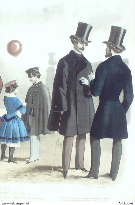 Gravure de Mode originale Le Progres 1857 # 86 (Maison Desprey)