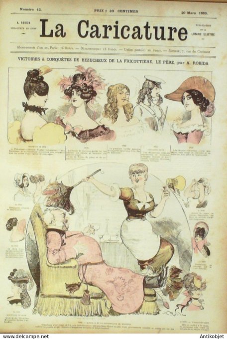 La Caricature 1880 #  12 Pavé de Paris Bezucheux de la fricotière Robida Trick Morland