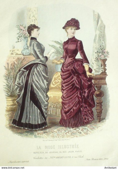 Gravure Mode illustree 1883 # 44 (Old Fashion plate)