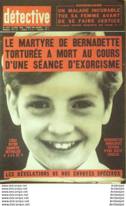 Détective 1966 # 1039 Annemasse Nevers Pantin Marseille Mons Désiré Leclerc