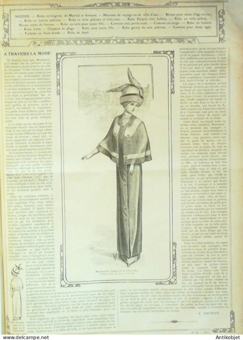 La Mode illustrée journal 1911 n° 25 Toilettes Costumes Passementerie