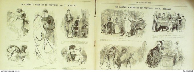 La Caricature 1880 #  12 Pavé de Paris Bezucheux de la fricotière Robida Trick Morland