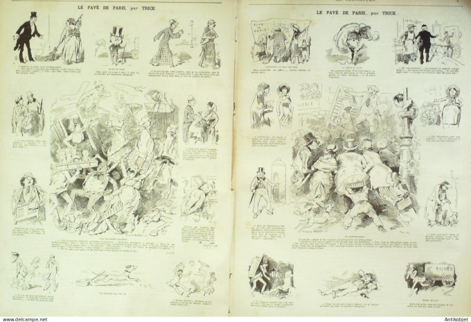 La Caricature 1880 #  12 Pavé de Paris Bezucheux de la fricotière Robida Trick Morland