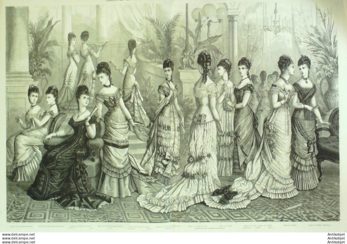 Gravure de mode La Mode illustrée (Maison Fladry)