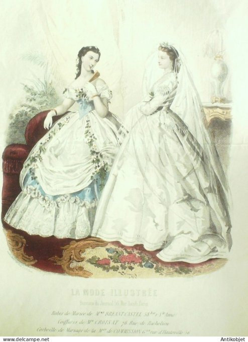 Gravure Mode illustree 1865 # 10 (Old Fashion plate)
