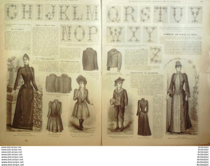 Journal + Patron Mode illustrée  1890 # 36 (with Pattern)