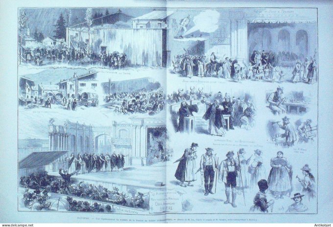 Le Monde illustré 1880 n°1214 Portugal Lisbonne Vésuve Oberammergau Chili Callao Rome